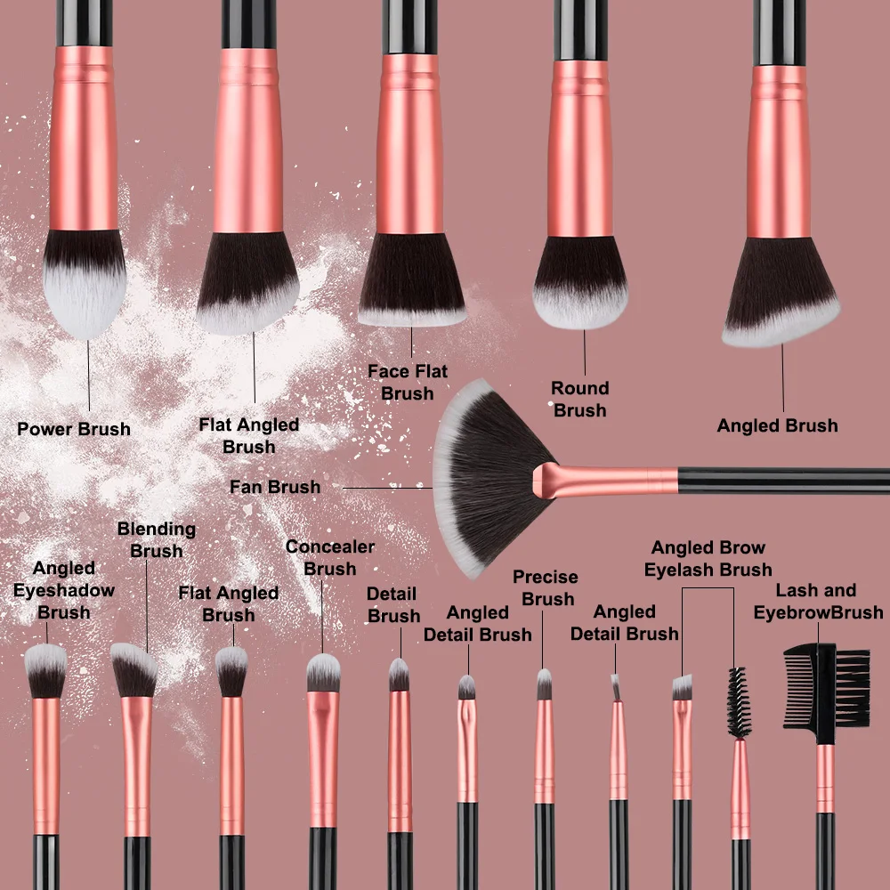 Professional 14/16PCS Makeup Brushes Set Soft Fluffy Eye Shadow Foundation Blush Powder Concealers Female Cosmetics Beauty Tools