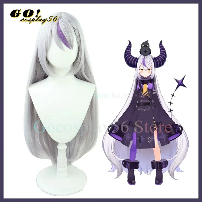

VTuber La Darknesss Wig Hololive Cosplay Youtuber Girls holoX Highlight Purple Long Straight Heat Resistant Hair