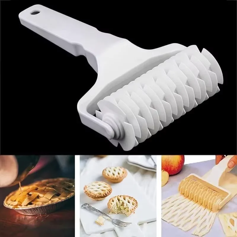 Plastic Pastry Pizza Lattice Roller Cutter Baking Tool Pull Net Wheel Knife for Dough Cookie Pie Kitchen Gadgets Baking Tools