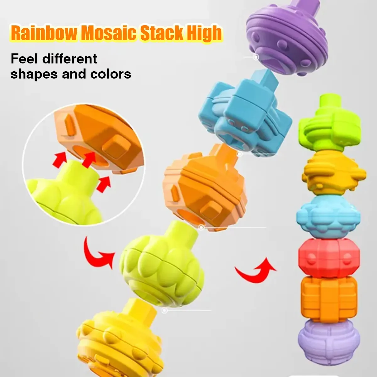 Montessori Baby Stack Pull Blocks Games, Color Shade, Desenvolvimento Sensorial, Aprendizagem, Brinquedos Educativos para Crianças, 0-12 meses