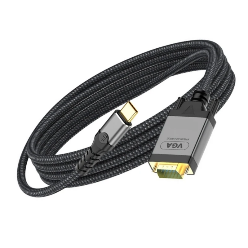 

USB 3.1 Type C To VGA Adapter Cable, Highly Speed Type c to VGA Video Converters Cord For Projectors And Monitoring