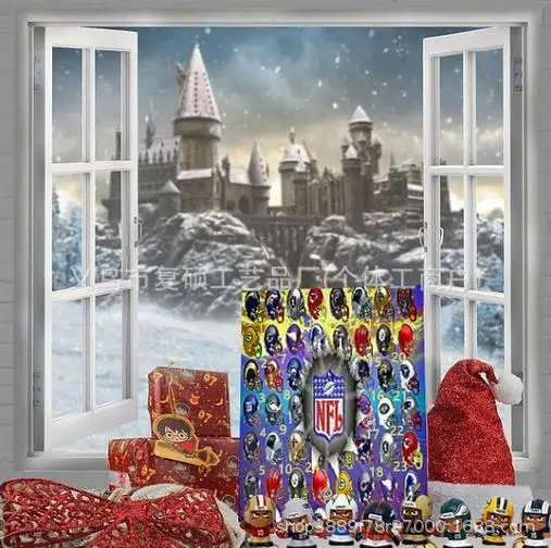 New NFL Advent Calendar 2024 Super Bowl Christmas Arrival Blind Box Desktop Decoration