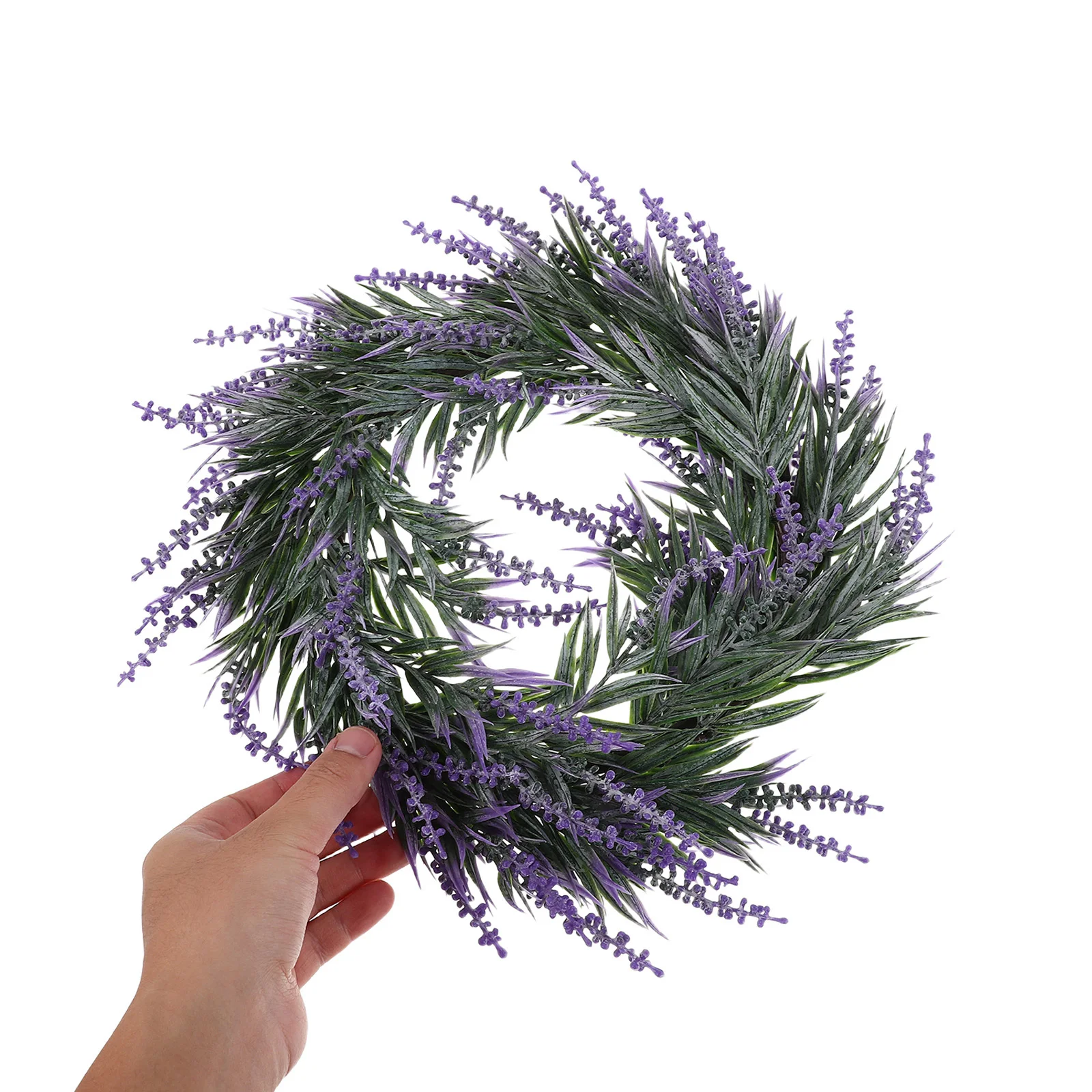 

Lavender Artificial Wreath 15inch Purple Flowers Rustic Farmhouse Indoor Outdoor Front Door Wedding Christmas Party Decor