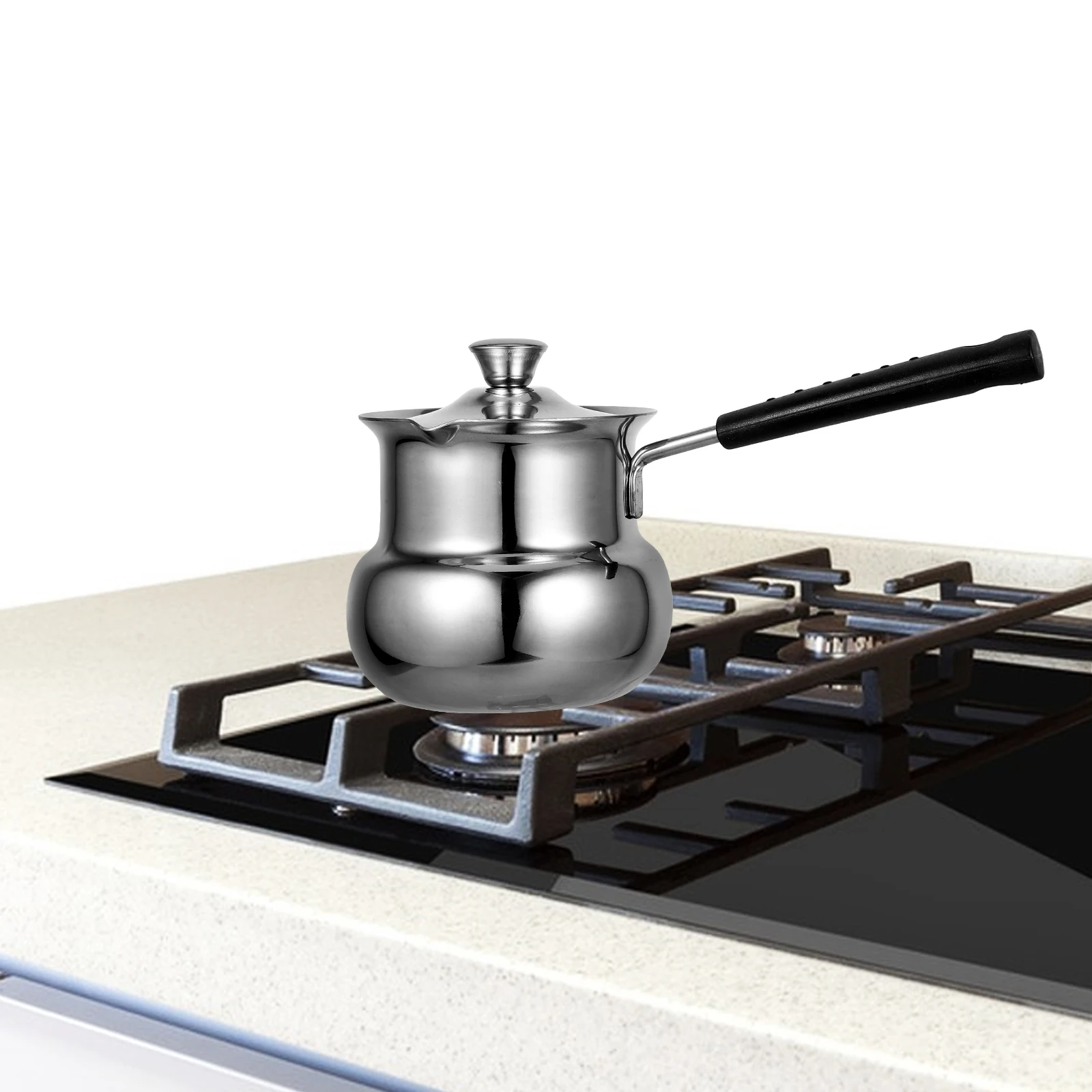 

Stainless Steel Pot Small Pan Sauce Warmer Jug Tea Steamer Fry Pot Skillet Pan Soup Cooking Kitchen Food Heater