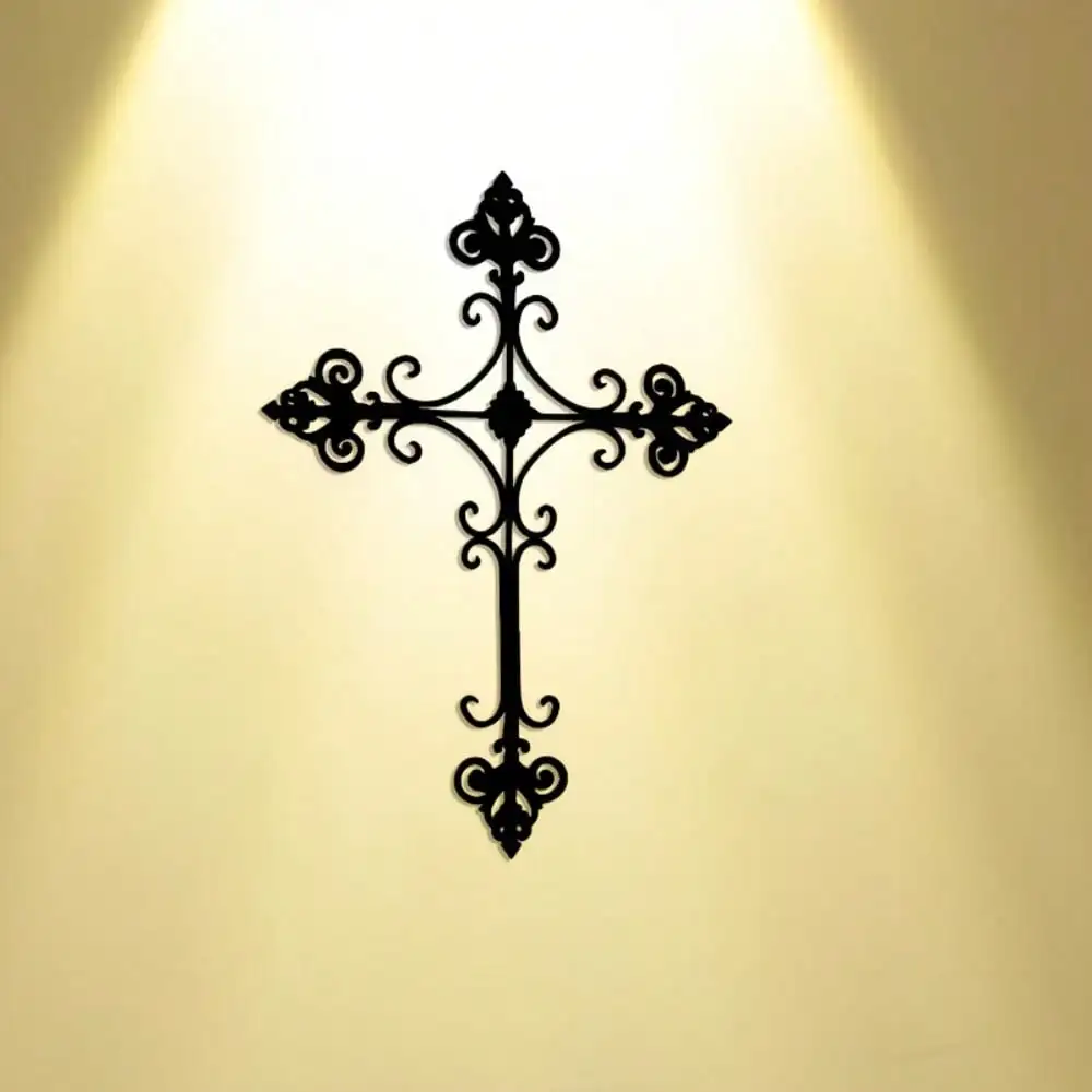 Arte de Parede em Metal Vintage - Decoração Religiosa para Sala de Estar, Ornamento Rústico de Ferro para Quarto, Presente de Decoração para Igreja