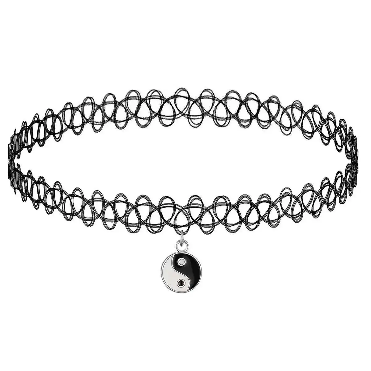 1 fashionable, individual, retro and versatile Tai Chi Bagua pendant, neck strap, necklace, collar, women's elastic and tight