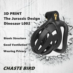 2023 NEW 3D Print Jurassic Design Breathable Cock Cage 2 Types of Penis Rings Male Chastity Device Adult Products Sex Toys L002