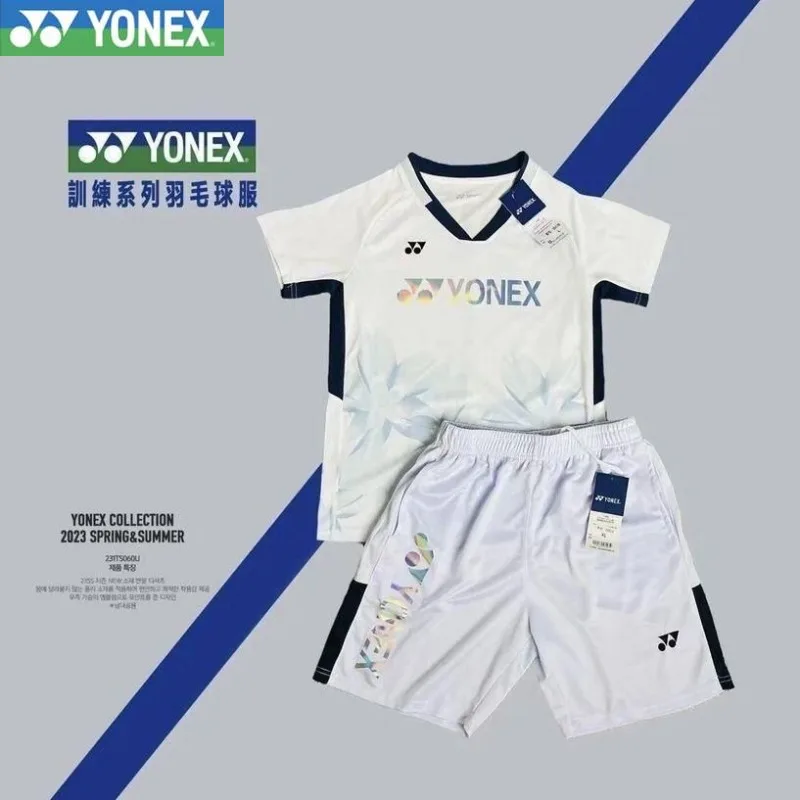 YONEX 2024 New Men's and Women's Same Style Badminton Robe Sports Quick Drying Short Sleeve Top