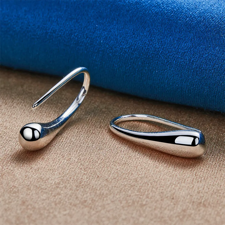 925 Sterling Silver Delicate Bright Teardrop Ear Clips for Women, Fashionable Party Wedding Accessories Gifts view 5