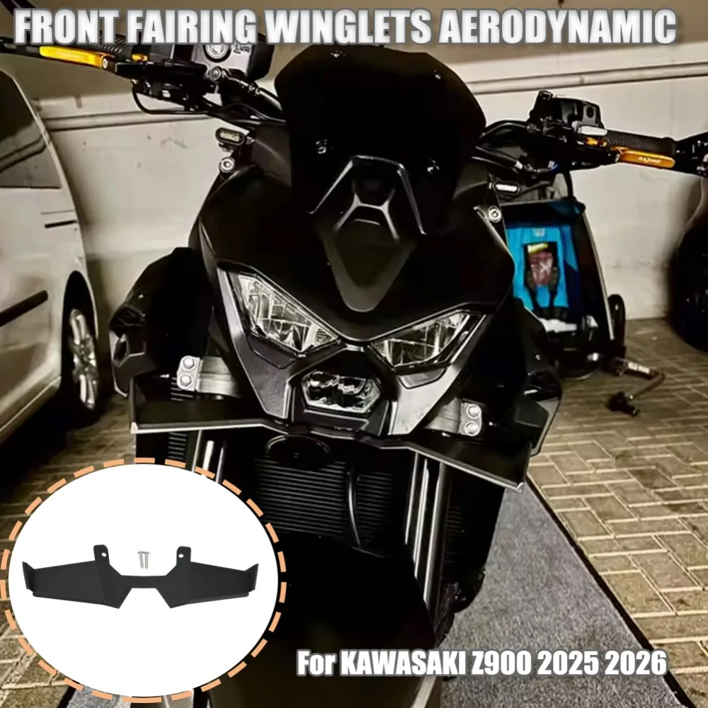 

For KAWASAKI Z900 2025 2026 Motorcycle Front Fairing Winglets Aerodynamic Bird Beak Nose Spoiler Air Deflector Protection Kit