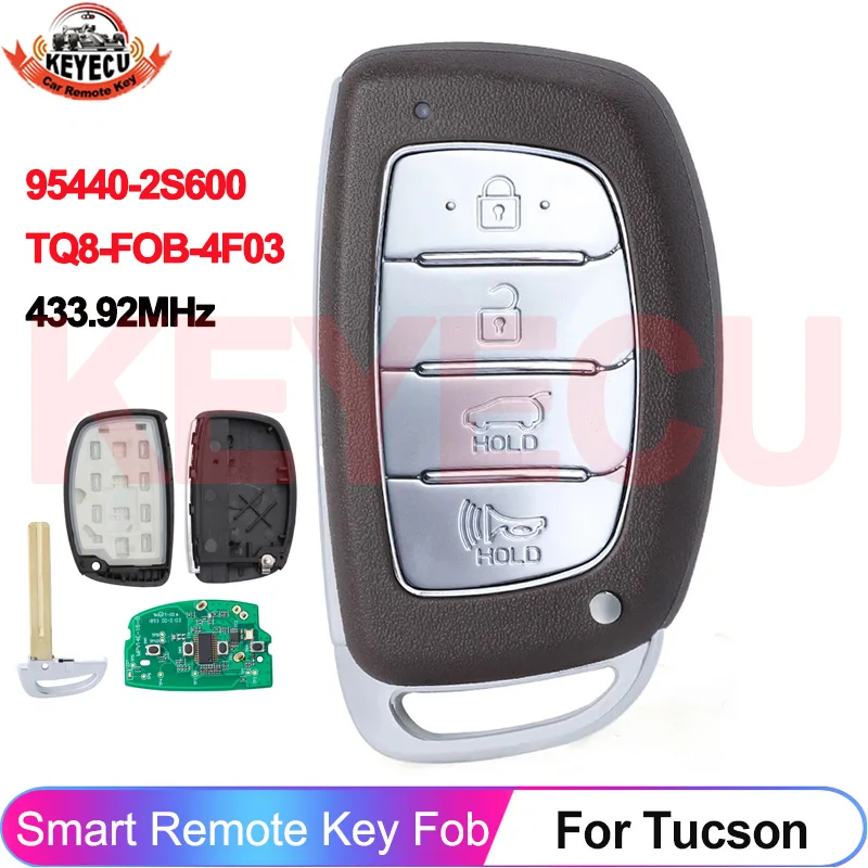 

KEYECU 4 кнопки 95440-2S600 TQ8-FOB-4F03 для Hyundai Tucson 2014 2015 Smart 433 МГц PCF7953A ID46 чип новый пульт дистанционного управления