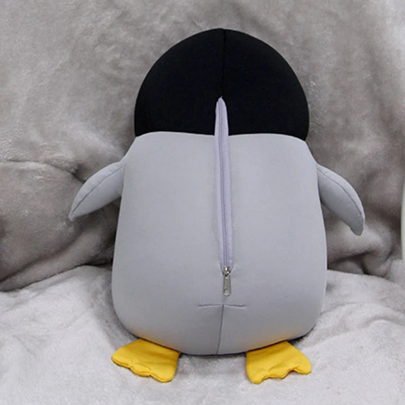 Travel Neck Pillow U-Shaped Plush Pillow Cute Zip and Flip Penguin Deformable Neck Cushion Supports Your Head Neck Chin