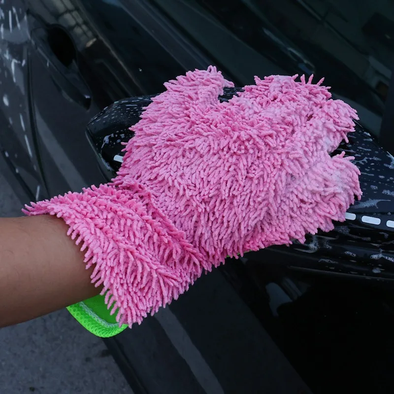 Double-sided Microfiber Car Wash Gloves Multifunctional Cleaning Brush Detailing Washing Gloves Home Use Car Cleaning Tool