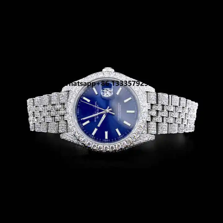 

Direct Factory Supply Luxury Moissanite Diamond Studded Smart Watch for Couples iced out Square Case from India