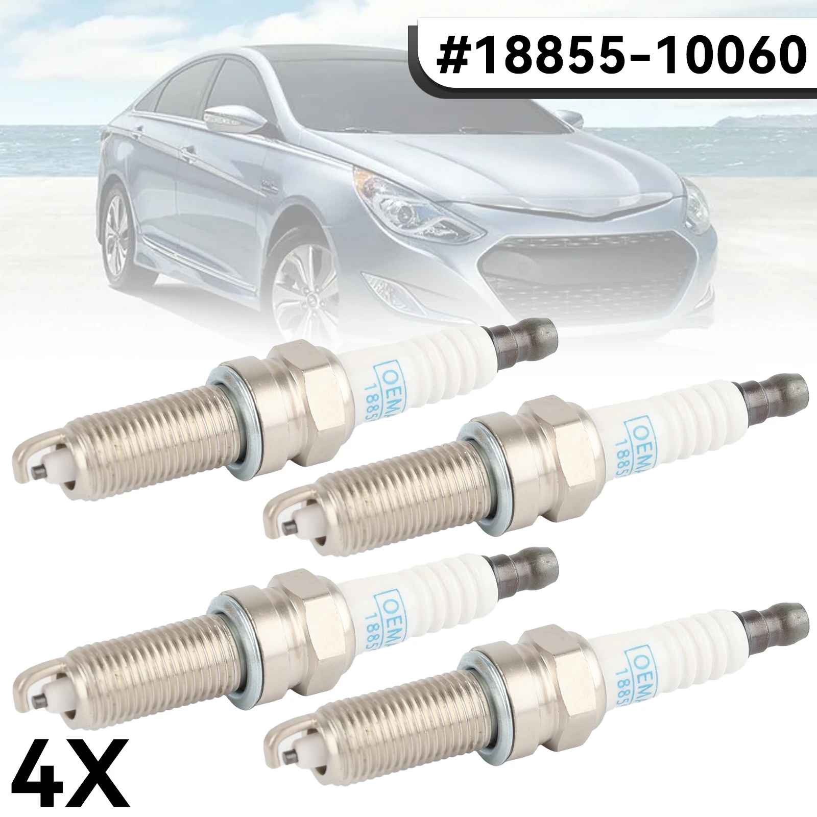 4 For Hyundai Accent Elantra i20 i30 Hatchback Kia Soul cee'd Sportswagon Rio 2011-2018 Car Long Life Spark Plugs Gap 1885510060