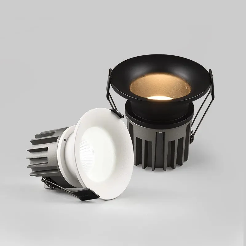 Dimmable Narrow Border Anti-glare Recessed COB LED Downlights AC85-265V 7W 12W 15W 18WLED Ceiling Lamps Hotel Villa Lighting