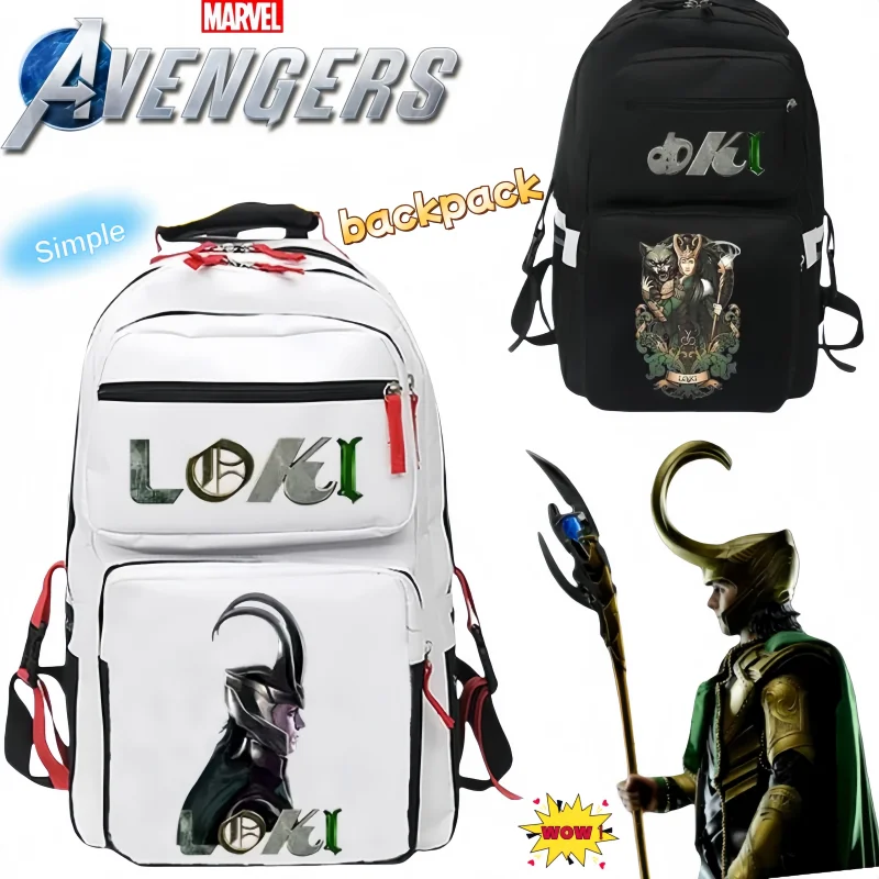 

Рюкзак Marvel Loki с героями мультфильмов и аниме, креативный, простой, вместительный, школьный рюкзак для студентов, подарок на день рождения для мужчин и женщин