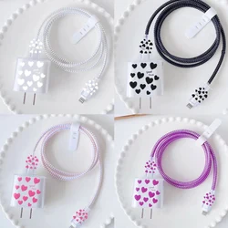 Good Luck Love Charging Data Cable Protector For iPhone 18/20w Charger Protective Cover Winder Accessories 5pcs