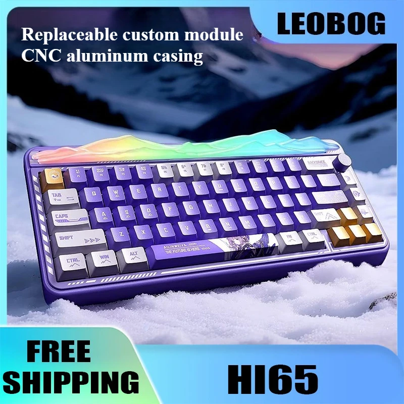 

Новая механическая клавиатура LEOBOG Hi65, 3 режима, беспроводная связь Bluetooth, индивидуальный размер клавиатуры с 66 клавишами, горячая вилка, проводная игра для киберспорта, подарок