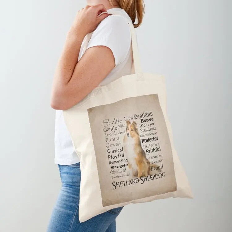

Sheltie Traits Tote Bag shoping bag shopper bags handbag Canvas shoulder bag