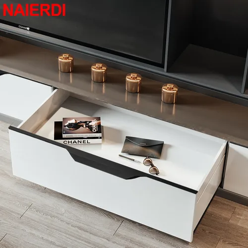 Imagen 2 del producto NAIERDI-tiradores largos para muebles de aleación de aluminio, 800mm, color negro, oculto, tiradores de armario, perillas de cajón, herrajes para puertas