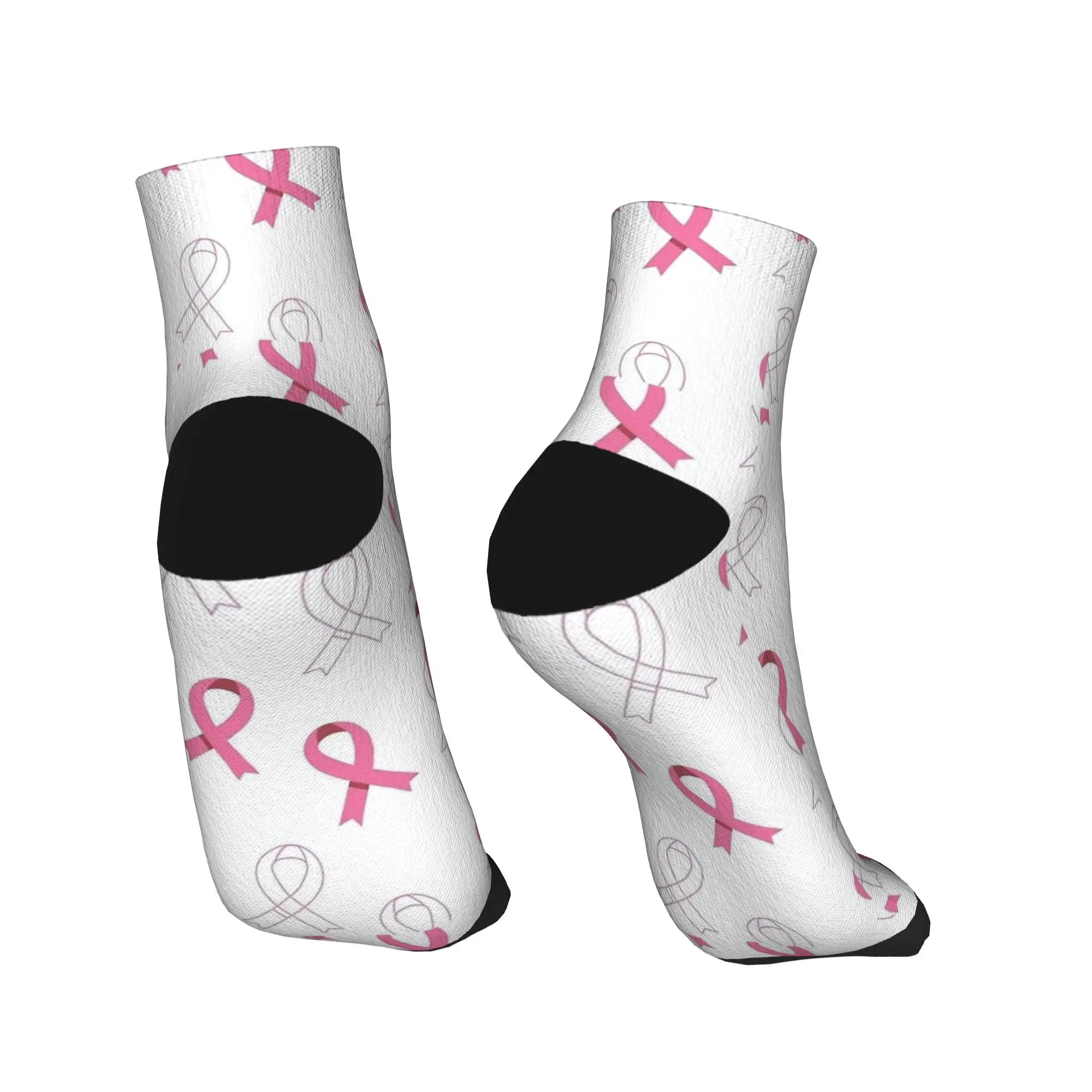 جوارب رجالية وردية أكتوبر للتوعية بسرطان الثدي جودة مضحكة جورب كاحل ناعم للخريف جرافيك لوح التزلج جوارب غير قابلة للانزلاق