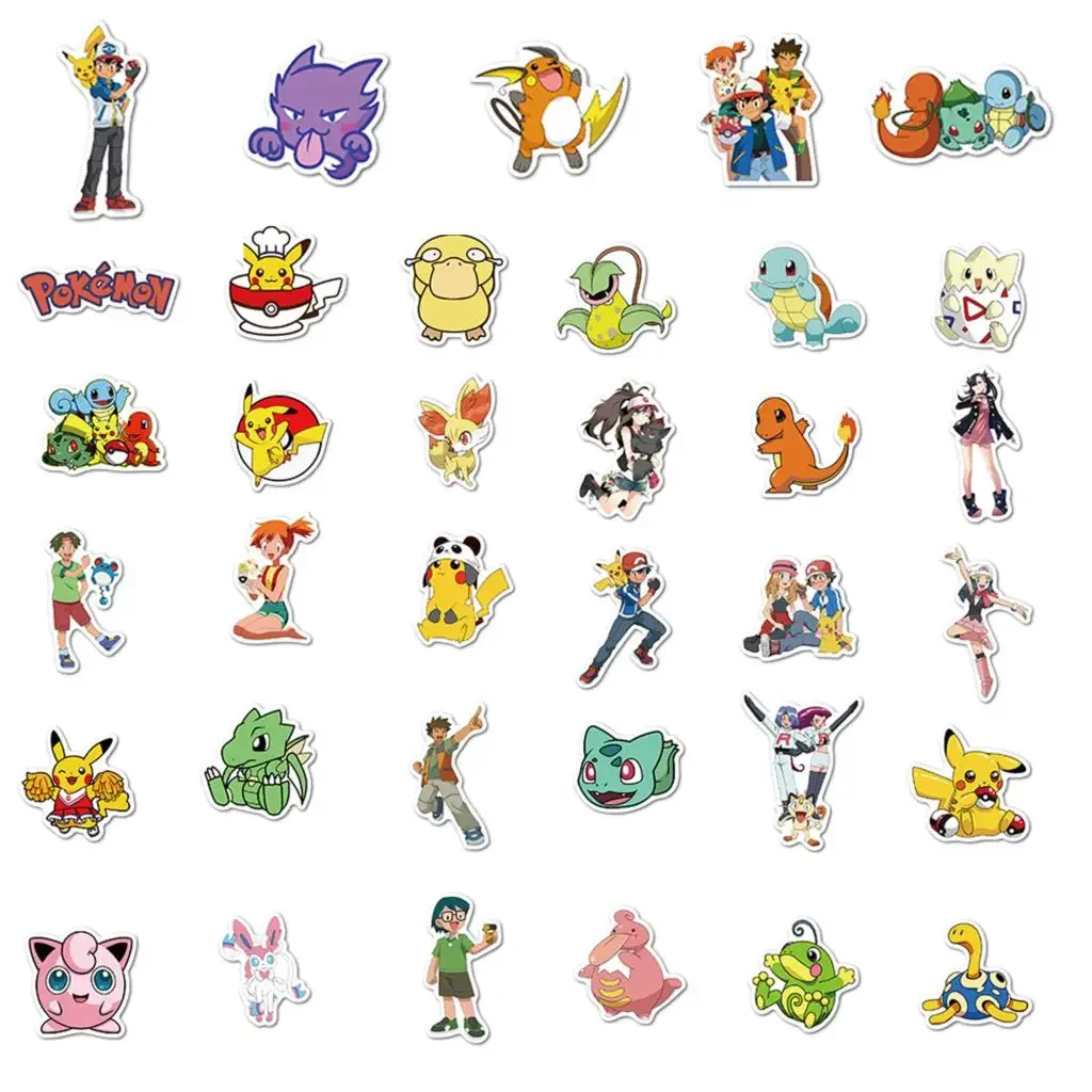 50/100 Stück Kawaii Pikachu Anime Pokemon Aufkleber für Laptop, Koffer, Skateboard, Gitarre, Telefon, wasserdichter Aufkleber, Kinderspielzeug – Detail 11