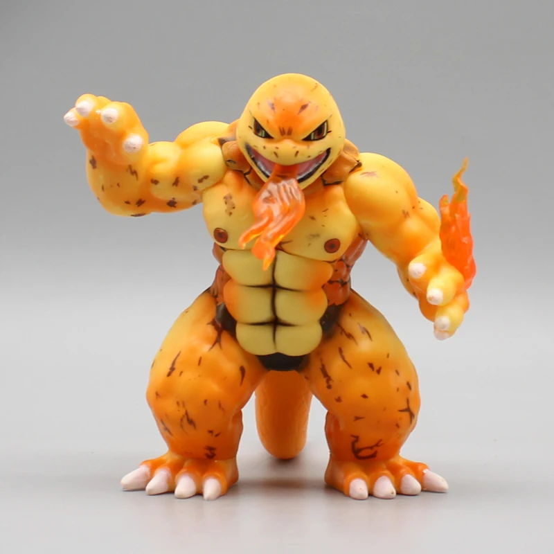 New Product Gk 12cm Funny Muscular Pokemon Anime Figure Pikachu Charmander Squirtle Cure Action Figure Toys Ornaments Kids Gift