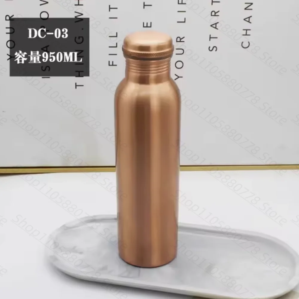 Handmade Pure Copper Water Bottle, Vessel for Yoga Outdoor Sports, Traditional Metal Canteen