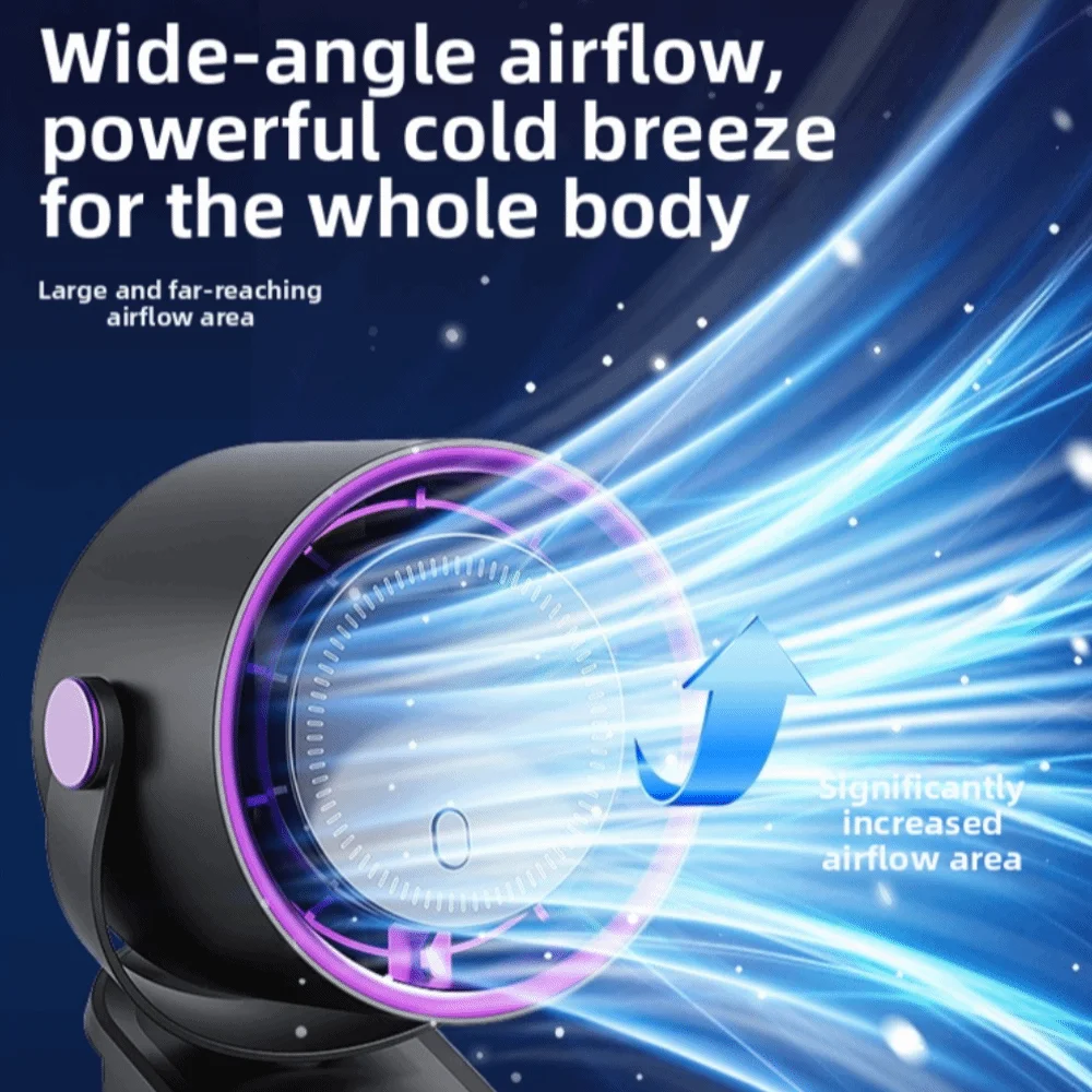 New Silent Operation Clip On Fan USB Powered Strong Wind Output Smart Eletric Fan 100-speed LED Display Portable Fan Home Use