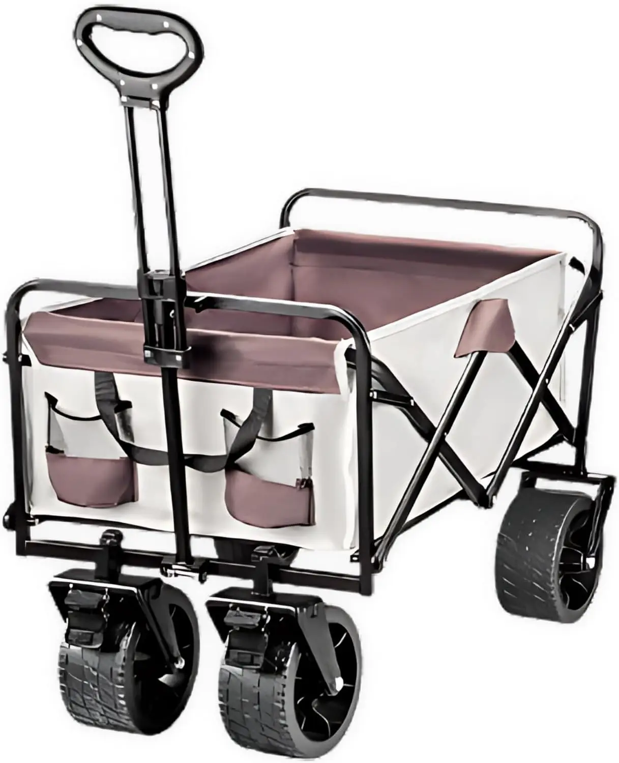 

Folding Wagon Heavy Duty Utility Cart All Terrain Wheels Collapsible Outdoor Garden Wagon for Camping Beach and Shopping Black (