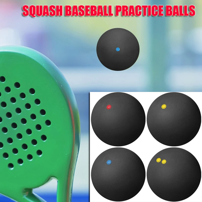 

4 Pcs Squash Baseball Practice Balls Outdoor Sports Bouncy Rubber Indoor Racket High Elasticity for Training Bounce Balls Black
