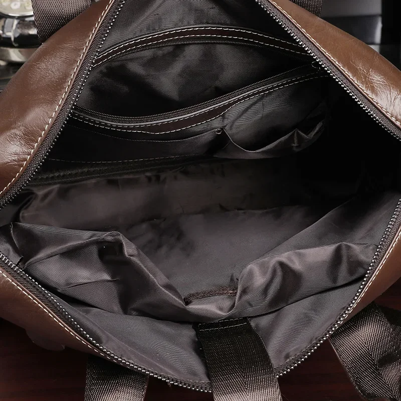 Bolsos de cuero genuino para hombre, maletines de viaje para ordenador portátil de negocios, bolsos de mensajero de alta calidad, bolsos de hombro