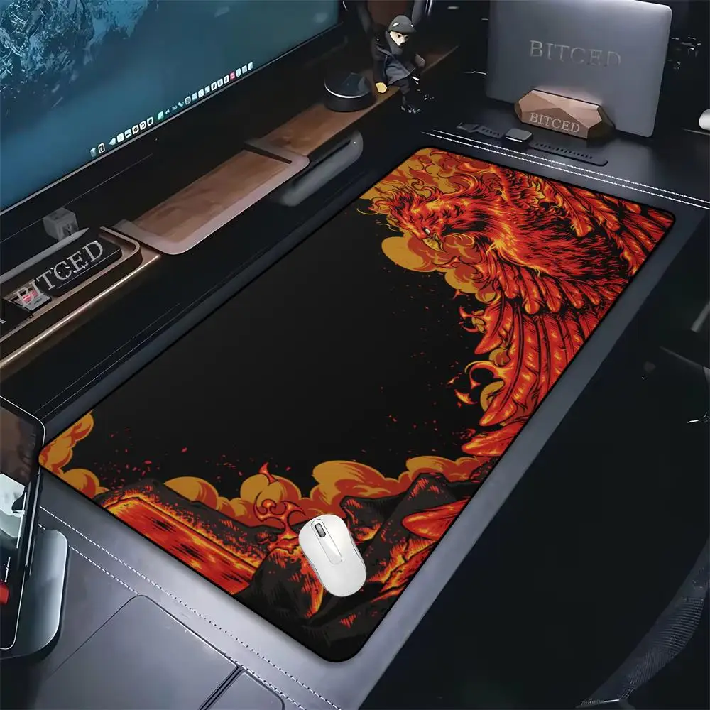 Mouse Pad Large Gaming Mousepads Phoenix rises from the ashes Non-slip Laptop Tablet Mat Laptop Plus Esports Desk Pad Mouse Pad