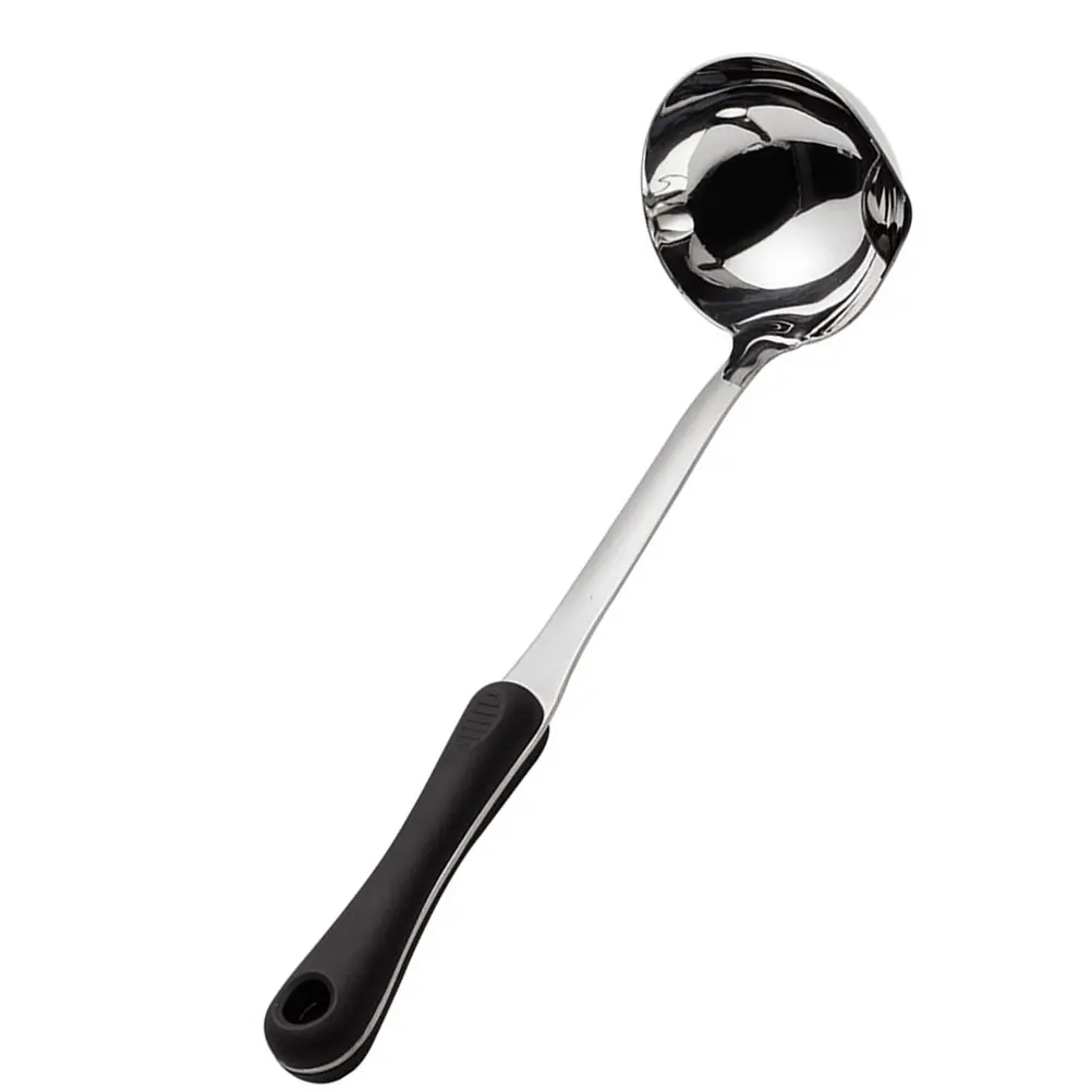 

Stainless Steel Soup Spoon 10 Cm Long Handle Filter Hole Ladle Hotpot Scoop Oil Separator Kitchen Tool Bar Utensil