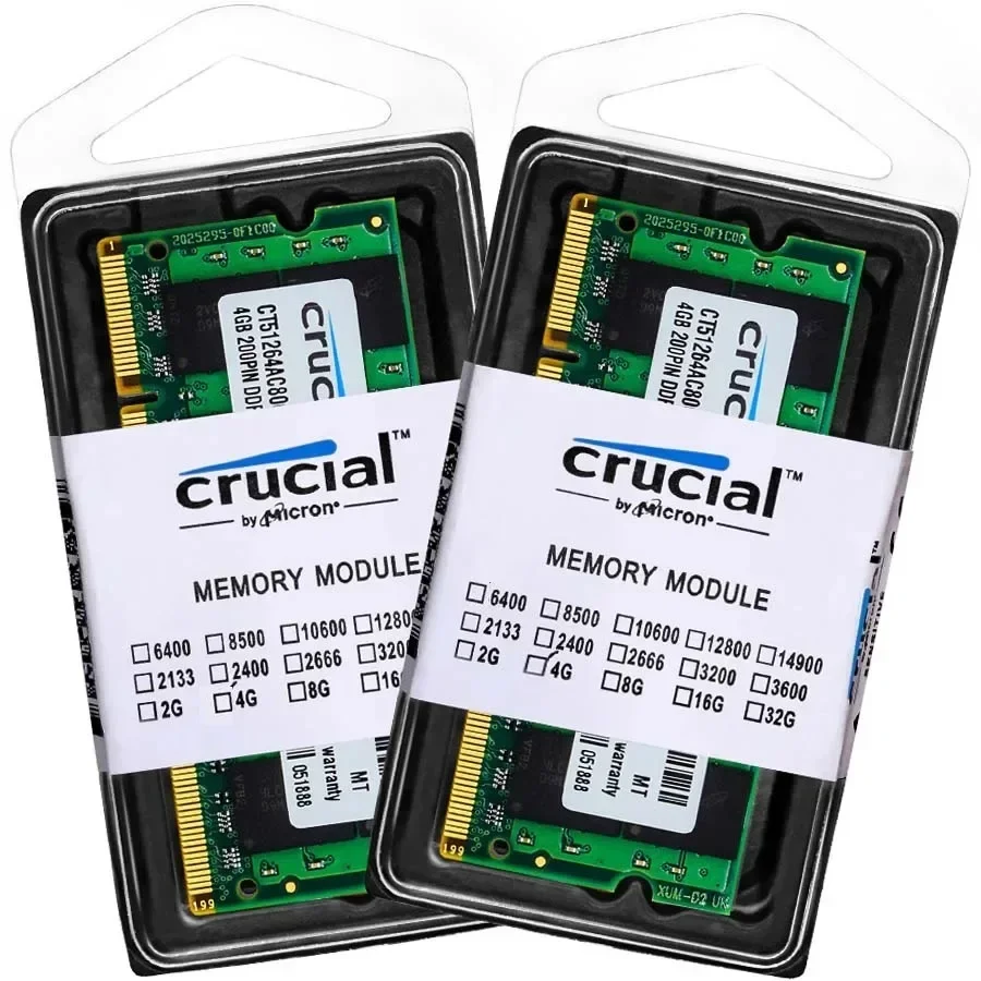 Pamięć RAM do laptopa Crucial DDR2 2GB 4GB 667MHz 800MHz SODIMM PC2-5300 PC2-56400 1.8V 200pin do notebooka Sodimm Memoria Komputer — zdjęcie produktu 4