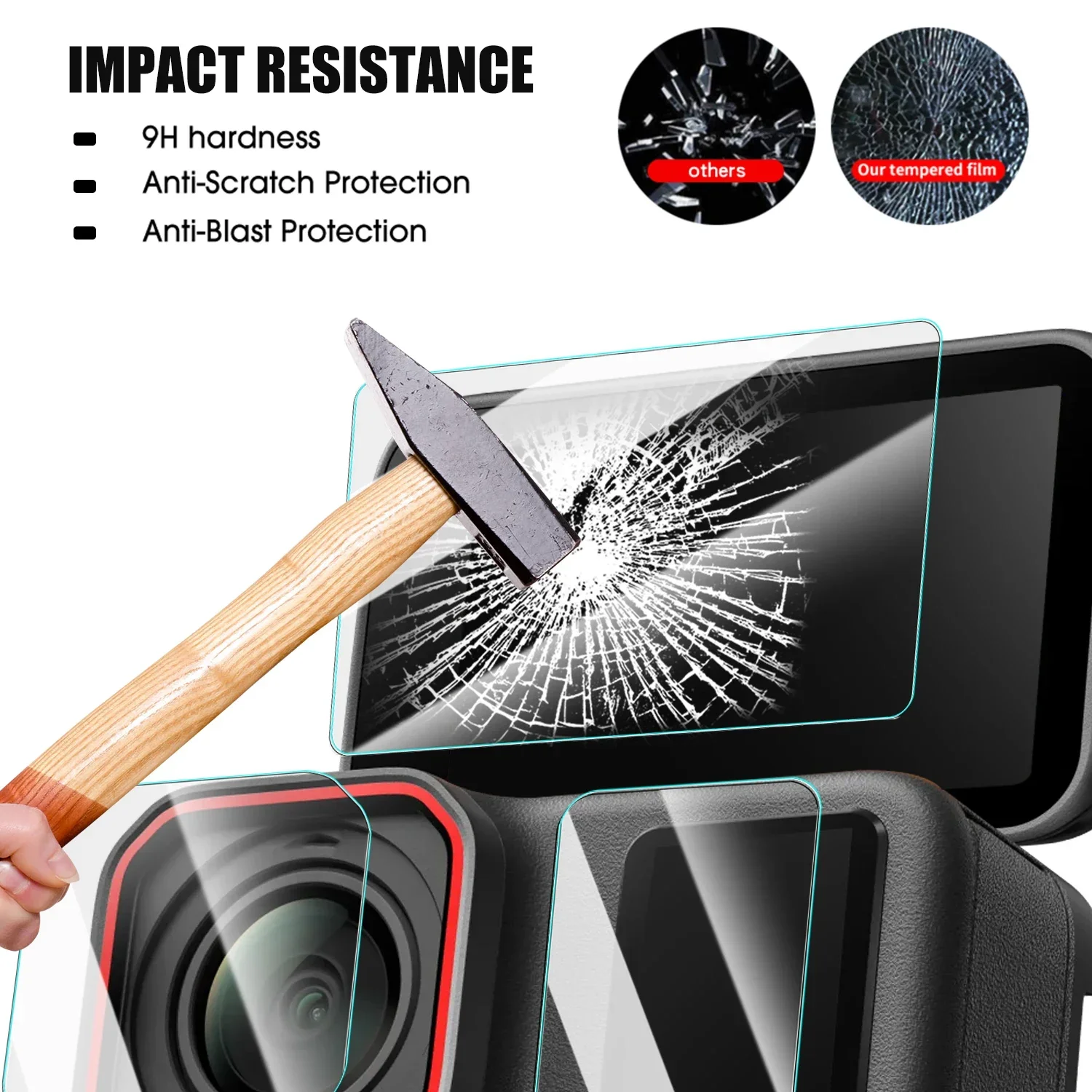 Tempered Glass Screen Protector For Insta360 Ace Pro 2 Lens Protection For Insta360 Ace Pro2 Camera Protective Film Accessories