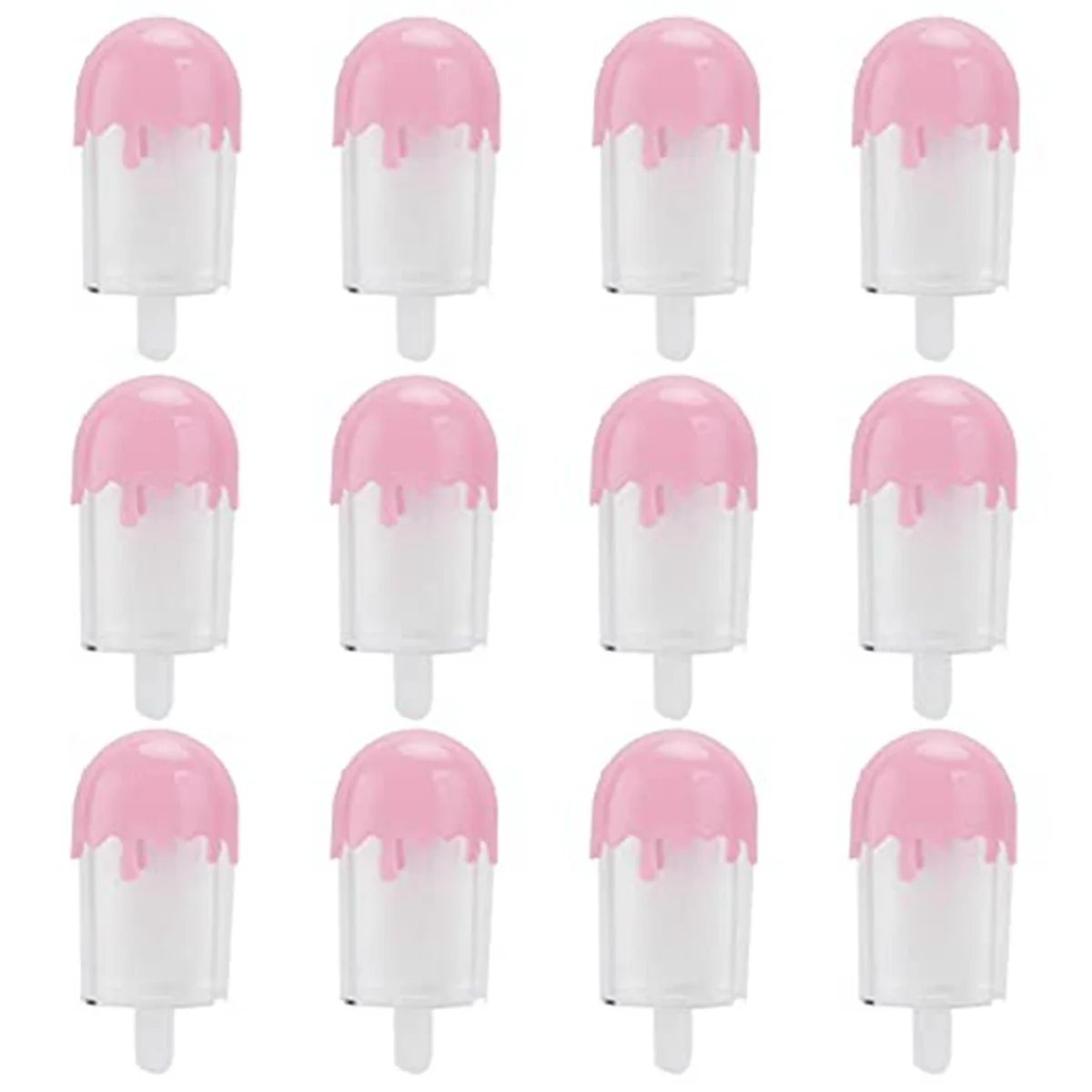 12Pcs Ice Cream Shape Candy Box,Case Container,Party Favors and Gifts, Candy Case Container Wedding Party Supplies(Pink)