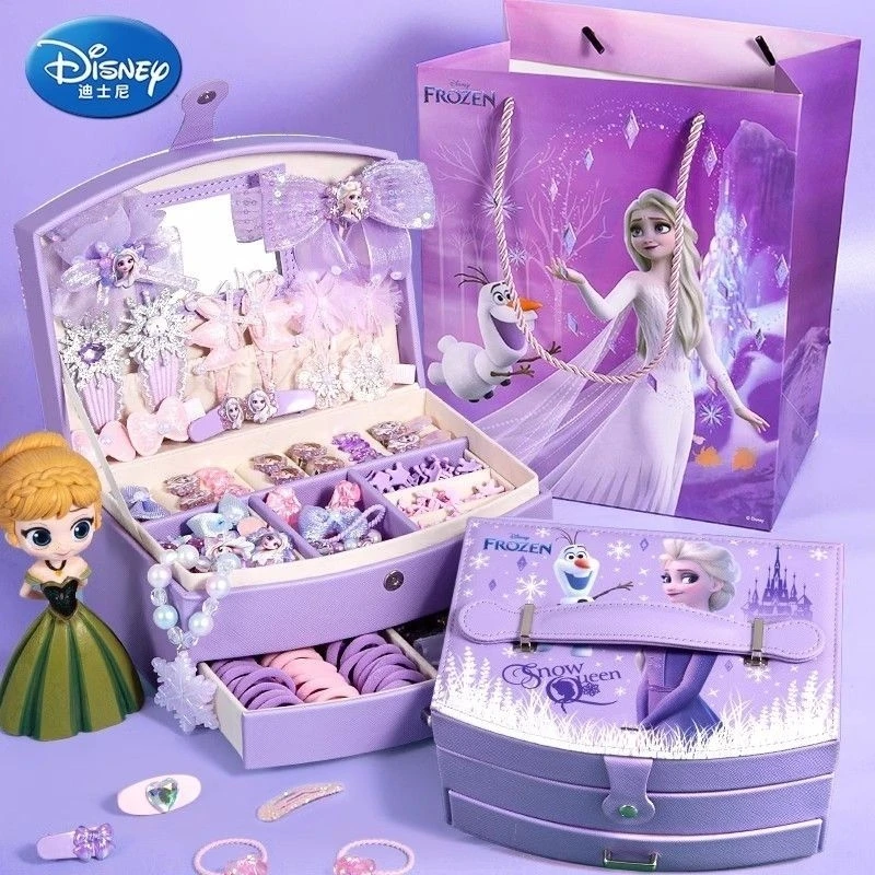 

Disney Frozen Gift Jewelry Box Lotso Halloween Necklace Bracelet Set Christmas Girls' Princess Jewelry Holiday Birthday Toy Gift