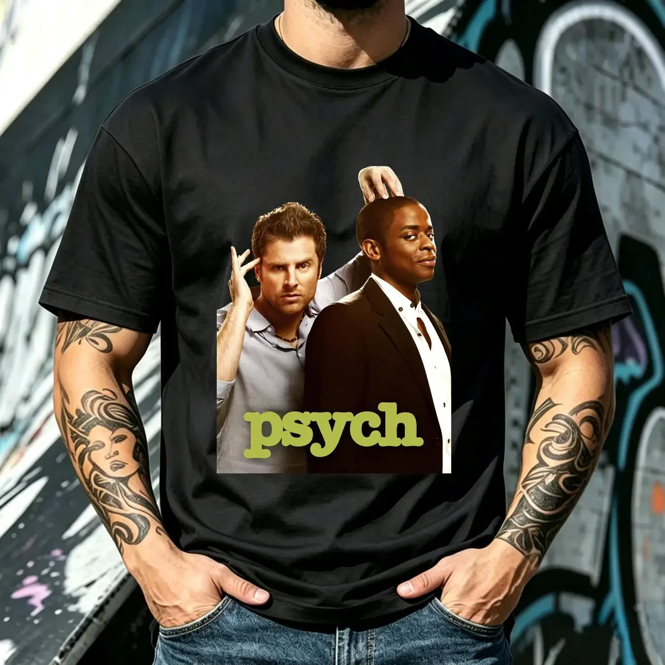 washed T Shirt Psych Classic vintage Washed Unisex graphic Breathable Stylish Top For Everyday Wear Comfortable Slightly Soft