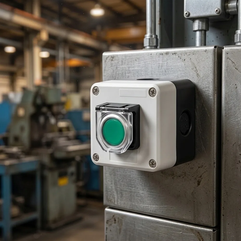 2pcs Waterproof Control Box With Rotary Switch And Stop Start Buttons For Electrical Equipment ABS Enclosure