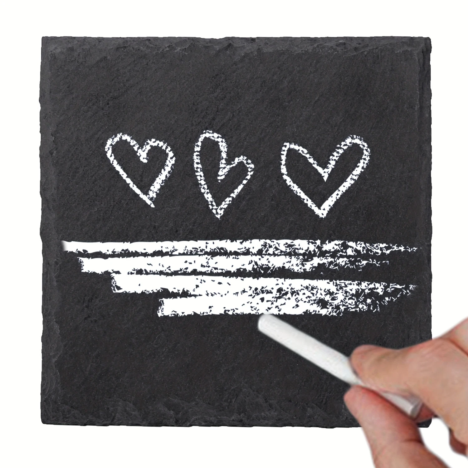 8pcs, Slate Drink Coasters With Metal Holder, 4 Inch Black Stone Coasters Bulk Cup Coaster Set For  Kitchen  Apartment, Square