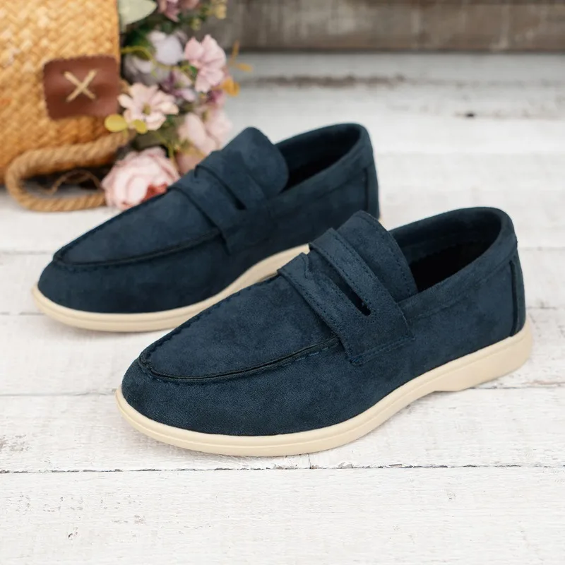 Women\'s Flat Shoes 2024 New Trend Spring Autumn Platform Suede Loafers Shoes Outdoor Casual Ladies Walking Shoes Zapatos Mujer