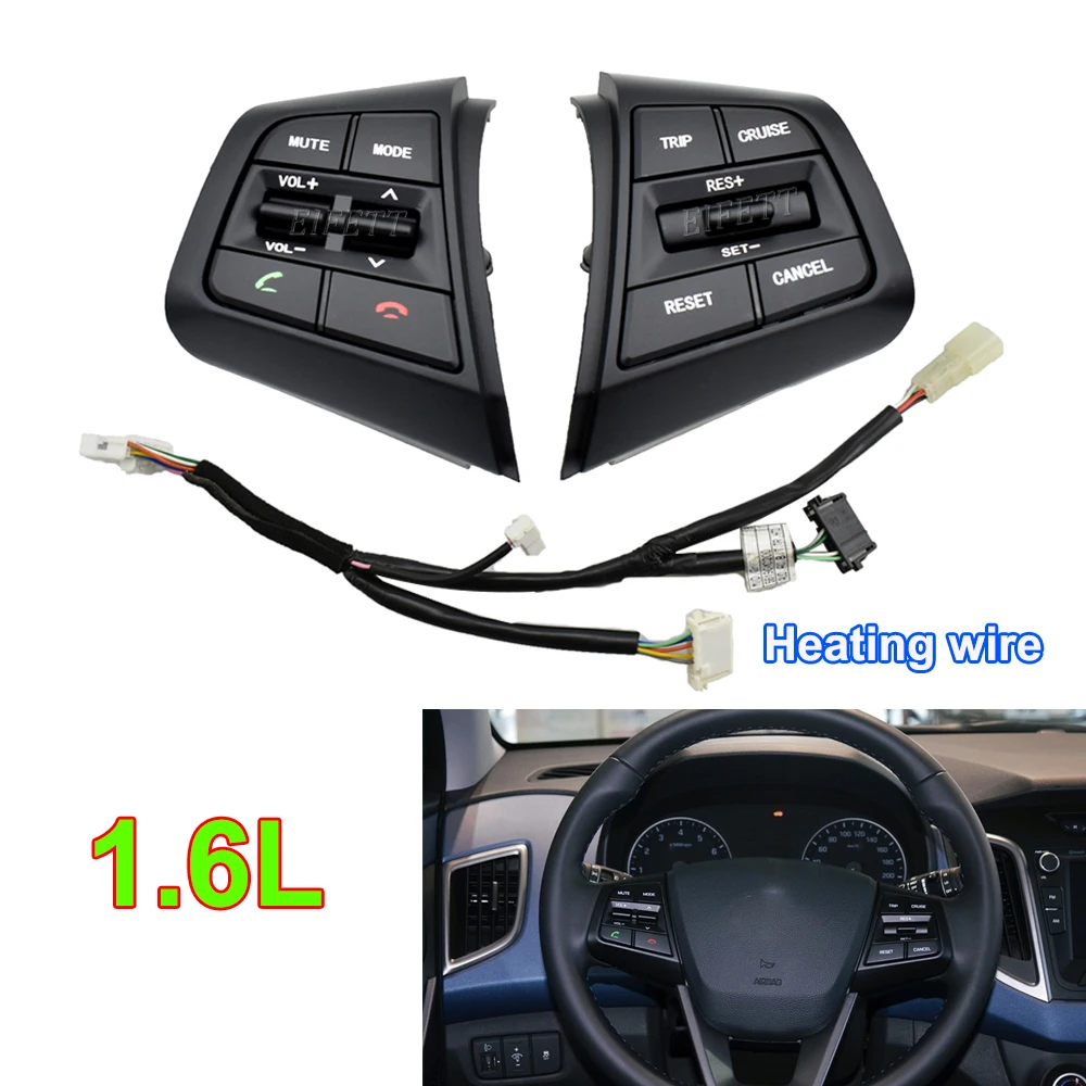 With Backlight Steering Wheel Cruise Control Button Switch For Hyundai Creta Ix25 1.6L 2015-2019 Remote Control Volume Button