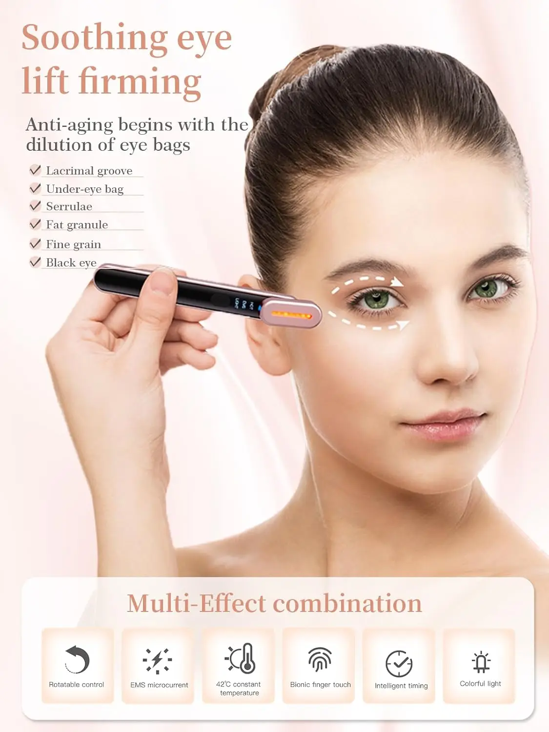 عصا العلاج بالضوء الأحمر soxw7-in-1 للوجه والرقبة | جهاز التجميل مع التيار الكلفاني والمدلك والدفء | مكافحة الشيخوخة، Wr #4