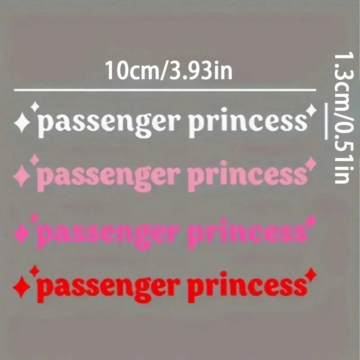 Passenger Princess Star Vinyl Decals Set of 4, Funny Sticker for Car Interior Multi-Surface Decor