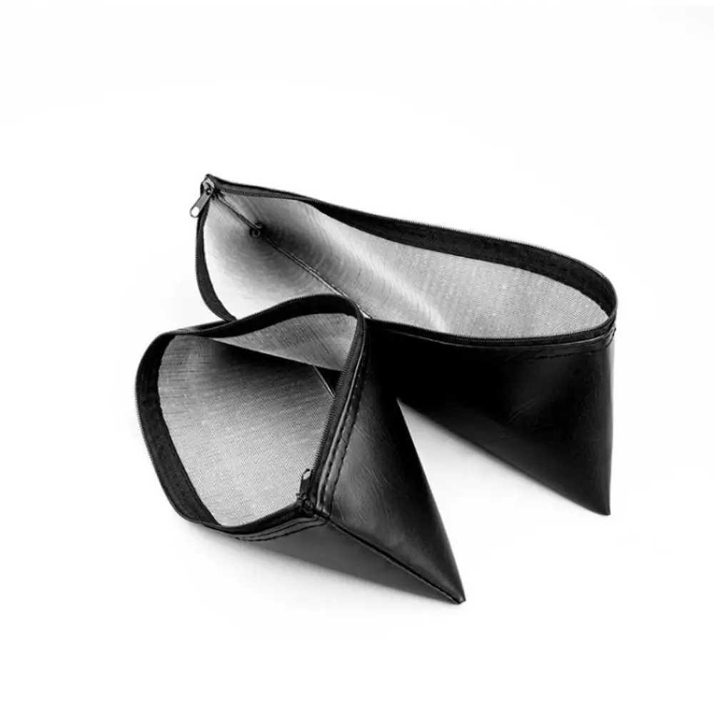 Portable PU Leather Microphone Storage Bag Dustproof Waterproof Microphone Carrying Case Zipper Microphone Pouch Window