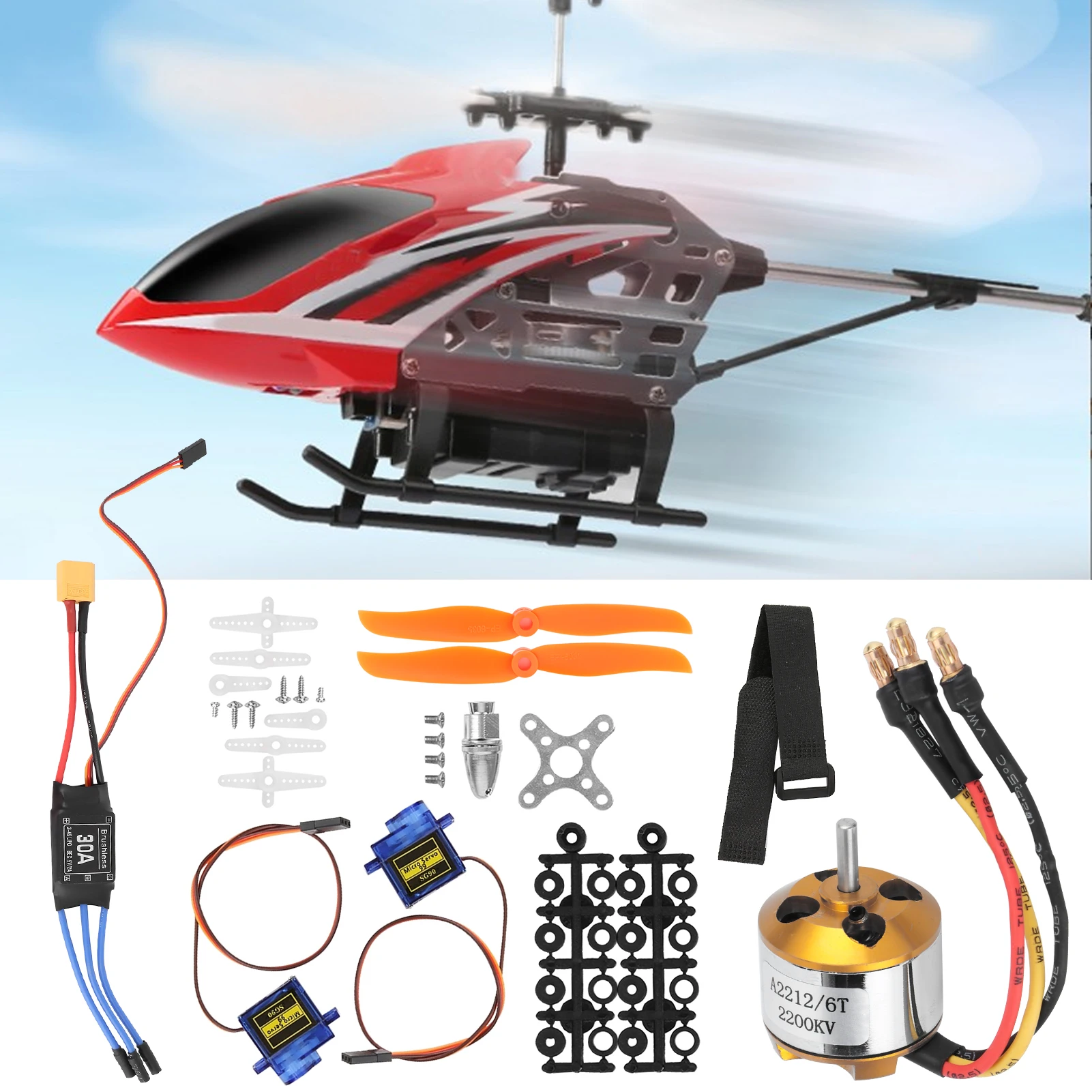 RC Aircraft Accessory RC Aircraft Propeller RC Remote Control Aircraft 2212 KV2200 Motor 6035 Propeller Servo 30A ESC XT60 Set