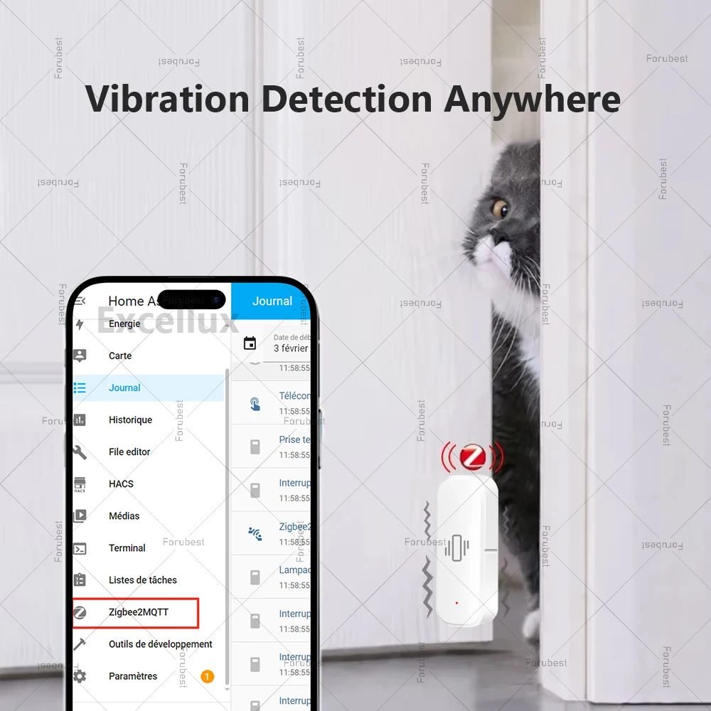 Zigbee Vibration Tilt Sensor Door Window Detection Alarm Real-Time Monitoring Smart Home Security Protection Works With Z2MQTT