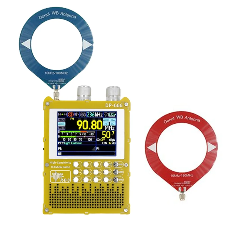 

B48A DP-666 TEF6686 Radio 2.8-Inch IPS Touch Screen High Sensitivity Receiver Full Band FM LW MW SW Radio With Antenna